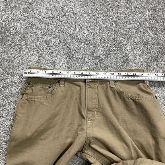 Lands' End Chino Carpenter Pants Womens 12 Brown High Rise Straight Casual 34x34 - Picture 8 of 13